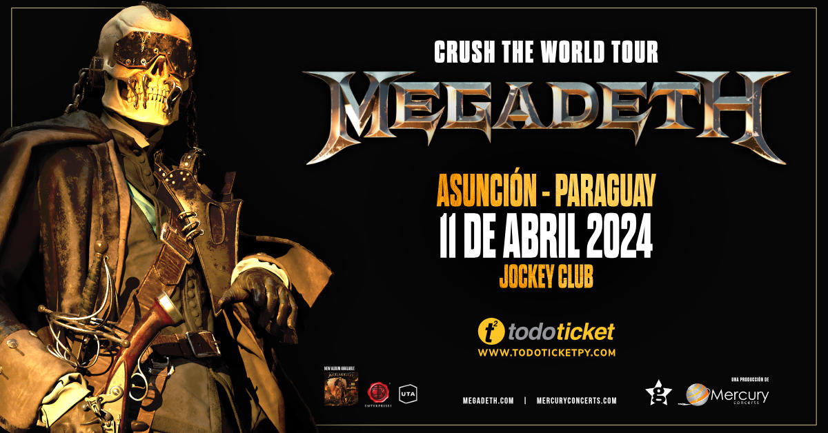 Eventos Todoticket Paraguay   Banners Fecha Nueva MEGADETH 1200 X 628 